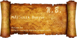 Mácsik Barna névjegykártya