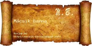 Mácsik Barna névjegykártya
